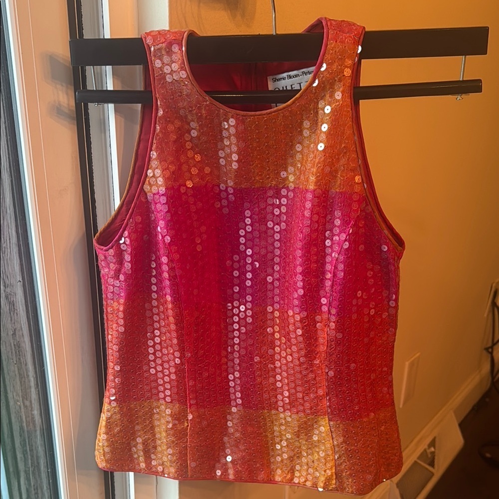 Chetta B Red Sequin Tank Top - Picture 3 of 6